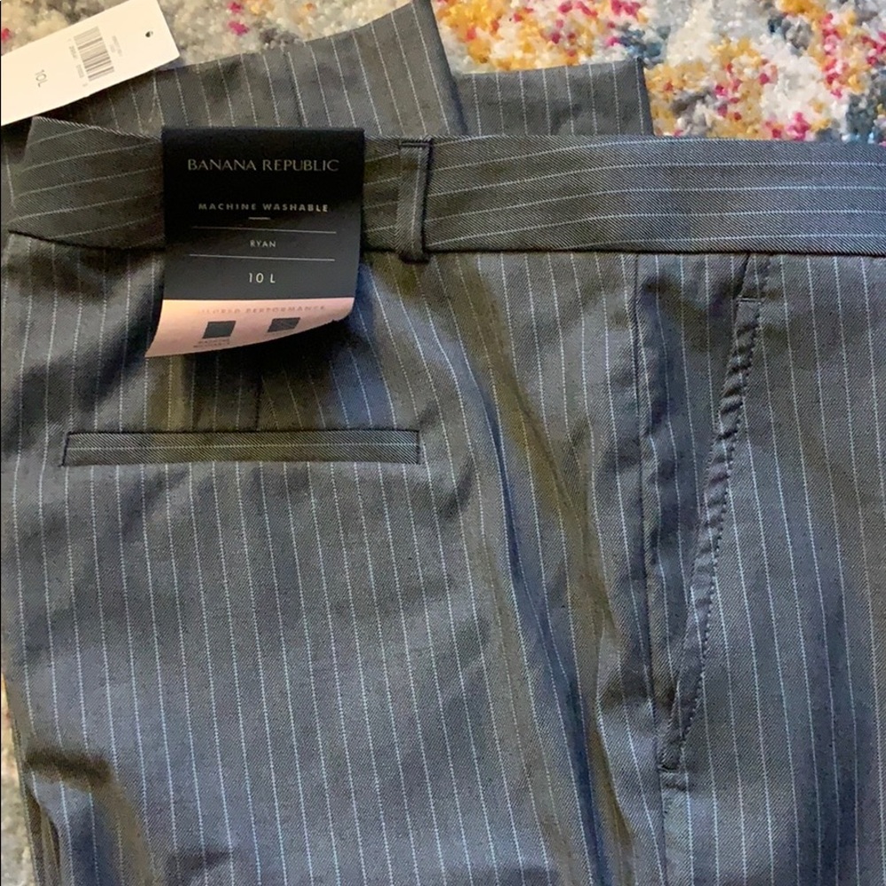 NWT Banana Republic Ryan fit Gray Pinstripe pants